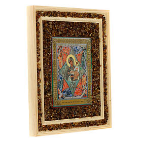 Ikone – Der Brennende Dornbusch, Holz und Bernstein, 21x18 cm