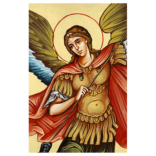 Hand-painted icon of Saint Michael, Romania, 31.5x20 in 5