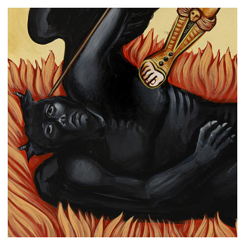 Icono San Miguel pintado a mano Rumanía 80x50 cm 3