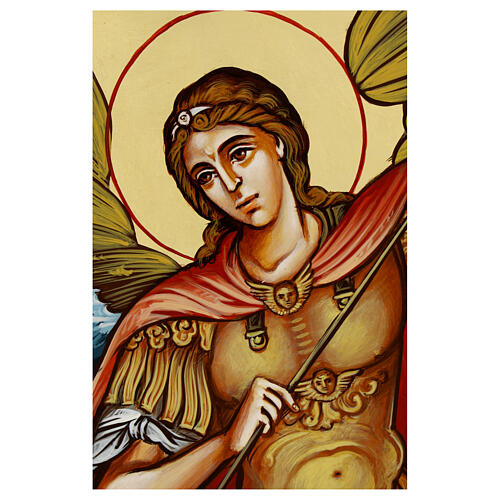 Icona San Michele dipinta a mano Romania 80x50 cm 2