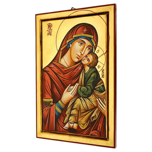 Icono rumano pintado Virgen Eleusa 60x40 cm 3