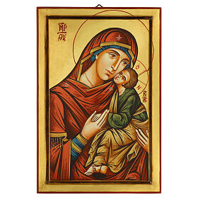 Romanian painted icon Mother of God Eleusa 60x40 cm