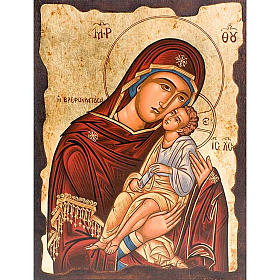 Icona Madre di Dio Eleousa col manto rosso