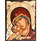 Ícone Mãe de Deus da Ternura com capa vermelha s1
