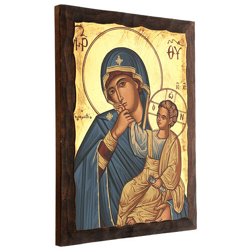 Ícone Mãe de Deus Alegria e Consolo capa azul 3