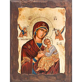 Icona Madre di Dio della passione manto rosso