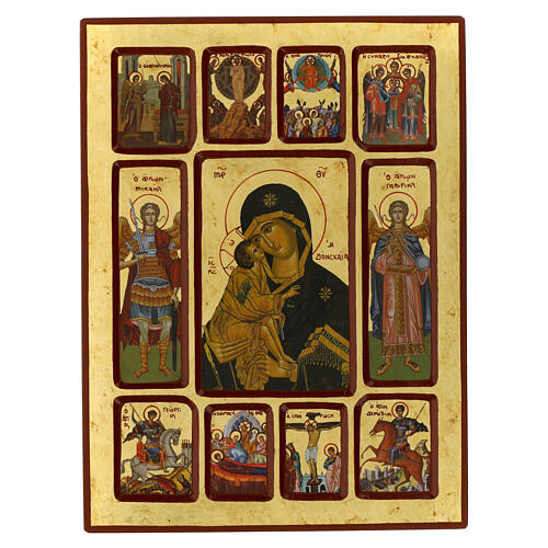 Ícone Vladimirskaya passos da vida de Cristo 1