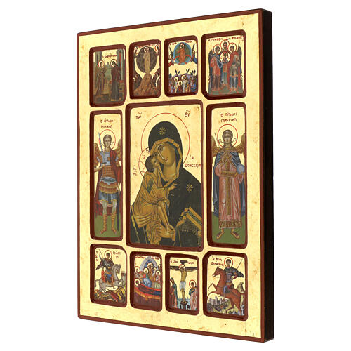 Ícone Vladimirskaya passos da vida de Cristo 3