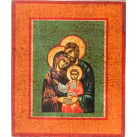 The Holy family, green/brown backdrop