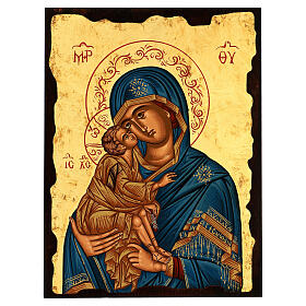 Icona Vergine Tenerezza manto blu Grecia