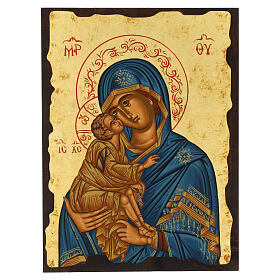 Icona Vergine Tenerezza manto blu Grecia