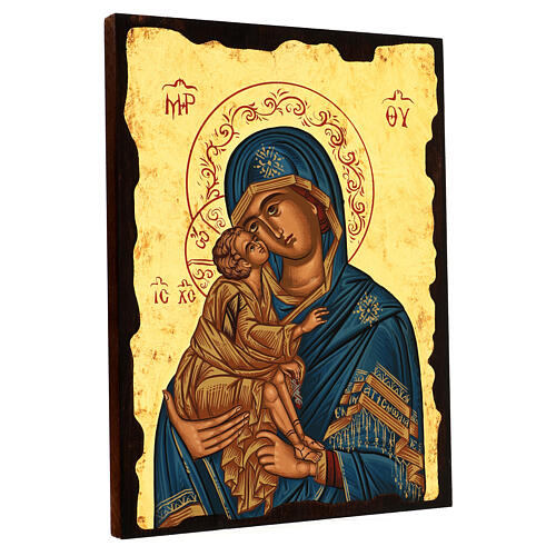 Ícone Nossa Senhora da Ternura capa azul Grécia 3