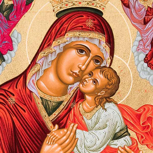 Icona serigrafia "Maria Incoronata con bambino" Grecia 2