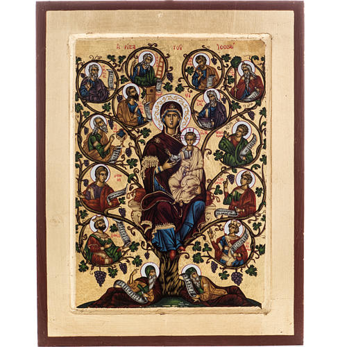 Icona Grecia serigrafia Albero di Jesse 31x24 1