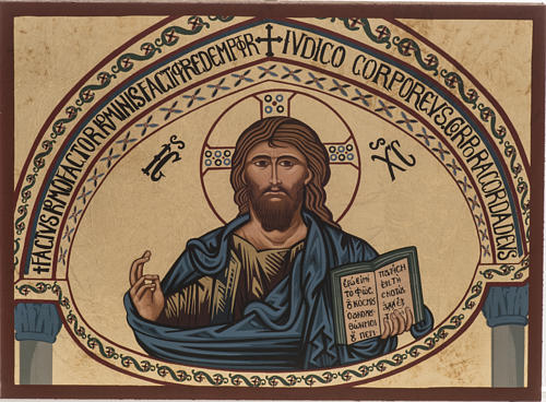 Ícone Cristo de Morreale serigrafado Grécia 16x22 cm 1
