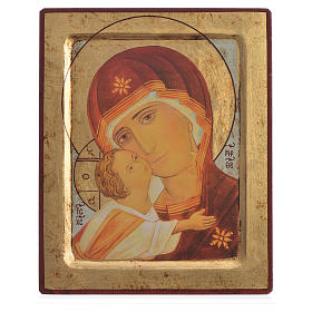 Icône sérigraphiée Vierge de Vladimir encaissée 20x25 cm