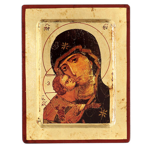 Greek silk-screened icon Mother of Tenderness 25x20 cm 1