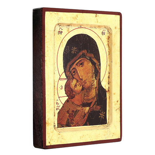 Greek silk-screened icon Mother of Tenderness 25x20 cm 3