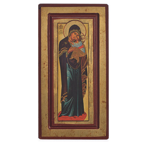 Icon of Our Lady of Decani, Greek Serigraphy 13x24cm 1