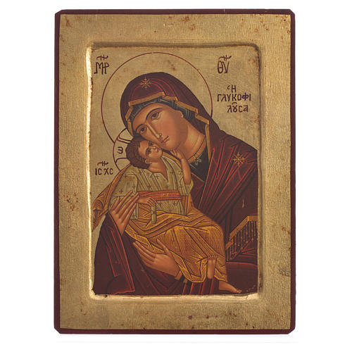 Griechische Siebdruck Ikone Gottesmutter der Zärtlichkeit 1