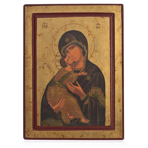 Griechische Siebdruck Ikone Gottesmutter von Vladimir 1
