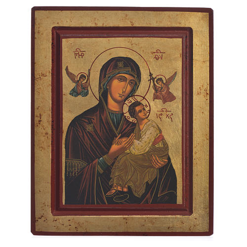 Ícone grego serigrafado Nossa Senhora do Perpétuo Socorro 22x25 cm 1