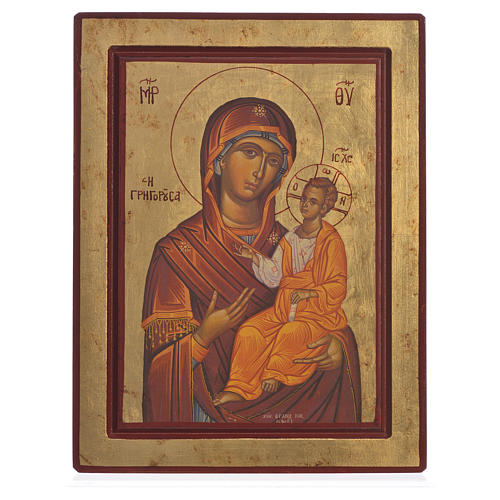 Siebdruck Ikone Gottesmutter Hodegetria mit Kind 1