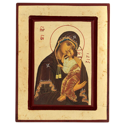 Griechische Siebdruck Ikone Gottesmutter vom Karmel 1