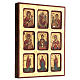 Ícone grego serigrafado 9 imagens da Mãe de Deus 18x23 cm s3