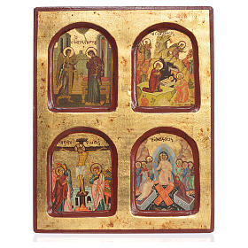 Icone Grecia dipinte e serigrafate: Icona greca serigrafata Misteri della Fede 18x22