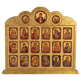 Ícone serigrafia 19 imagens Mãe de Deus 42x36 cm