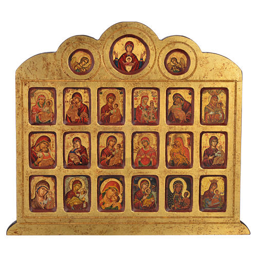 Ícone serigrafia 19 imagens Mãe de Deus 42x36 cm 1