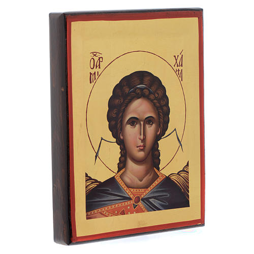 Greek silk-screened icon Saint Michael Archangel 20x16 cm 2