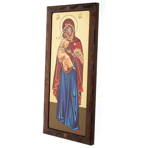 Silk-screen printed Greek icon Our Lady of Vladimir 55x25 cm 3