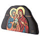 Icona bassorilievo Sacra Famiglia stile bizantino 25x45 cm s3