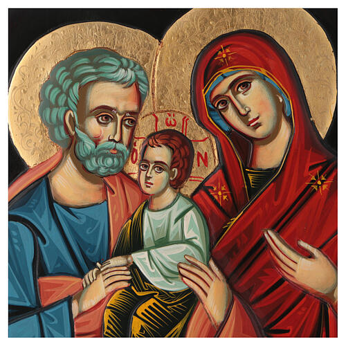 Byzantine Icon Holy Family, bas-relief 25x45 cm 2