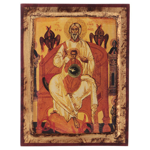 Griechische Siebdruck-Ikone, Dreifaltigkeit Neues Testament, 28x21 cm 1