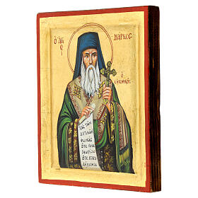 Griechische Ikone, Heiliger Markus, handgemalt und geschnitzt, 22x18 cm