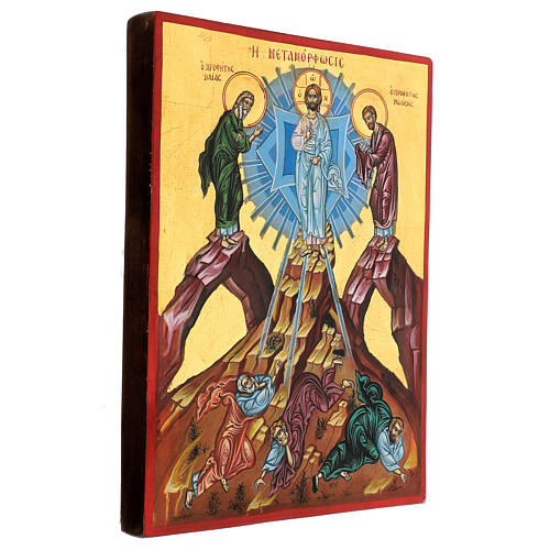 Icono griego pintado Transfiguración 40x30 cm 3