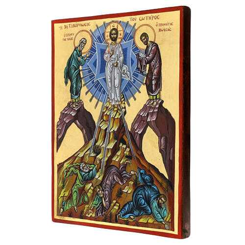 Icône grecque peinte Transfiguration 40x30 cm 3