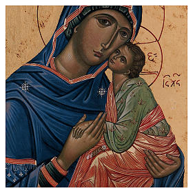Icone Grecia dipinte e serigrafate: Icona Madonna Tenerezza Greca legno 24x18 cm serigrafata