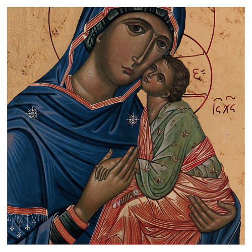 Griechische Ikone aus Holz im Siebdruck der Madonna der Zärtlichkeit, 30 x 20 cm 2