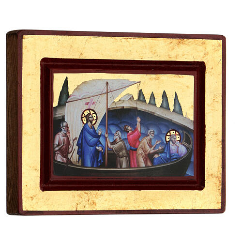 Icono Jesús y los discípulos Griego de madera 10x14 cm serigrafado 3