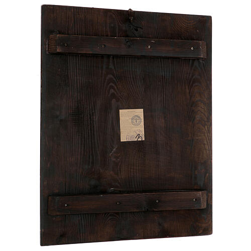 Icône Christ Pantocrator bords taillés peint à la main Grèce 70x55 cm 4