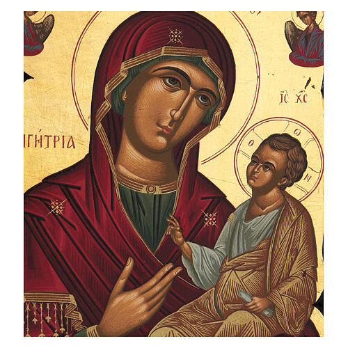 Icono serigrafado Virgen Odigitria sobre lienzo 14x10 cm 2
