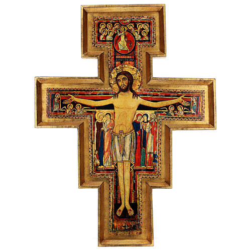 San Damiano cross printed on wood paste 110x80 cm 1
