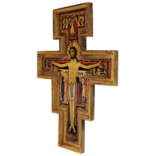 Krzyż Świętego Damiana, nadruk na ścierze drzewnym, 110x80 cm 3