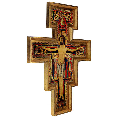 Crucifixo de São Damião impressão sobre pasta de madeira 110x80 cm 5