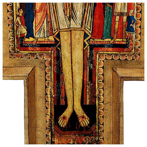 Crucifixo de São Damião impressão sobre pasta de madeira 110x80 cm 8