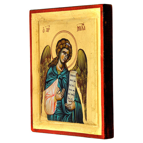 Icona Arcangelo Michele 20x15 cm dipinta Grecia 2